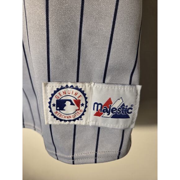 Anaheim Angels Jersey Mens XL MLB Majestic Pinstripe Vtg 90s #18 J Duffy USA - Picture 10 of 11
